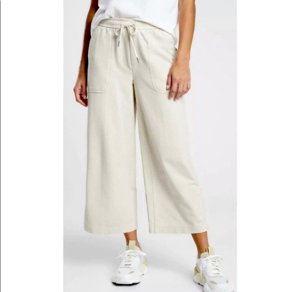 Athleta Heathered Farallon Wide Leg Cropped Pants